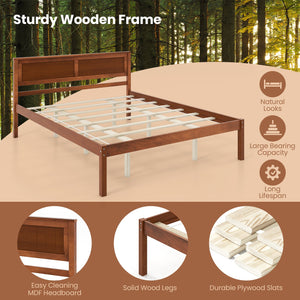 Twin/Full/Queen Size Bed Frame with Wooden Headboard and Slat Support-Queen Size view 7