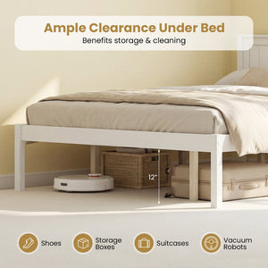 Twin/Full/Queen Size Sturdy Wooden Bed Frame with Headboard and Slat Support-Queen Size view 7