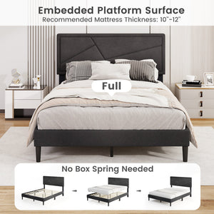 Twin/Full/Queen Size Upholstered Platform Bed Frame with High Headboard-Full Size view 7