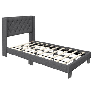 Twin/Full/Queen Size Upholstered Platform Bed with Button Tufted Headboard-Twin Size view 4