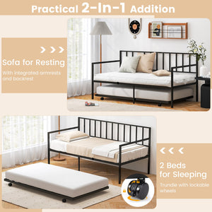 Twin Size Daybed and Trundle Frame Set Trundle Bedframe view 8