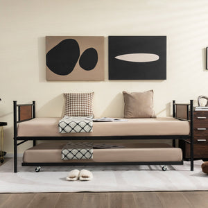 Twin Size 2-In-1 Daybed Frame with Pullout Trundle view 3