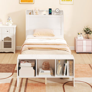 Twin Size Bed Frame with 2 USB Ports with Storage Headboard and Lights-Twin Size view 2