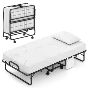 Twin Size Folding Bed with 5 Inch Mattress