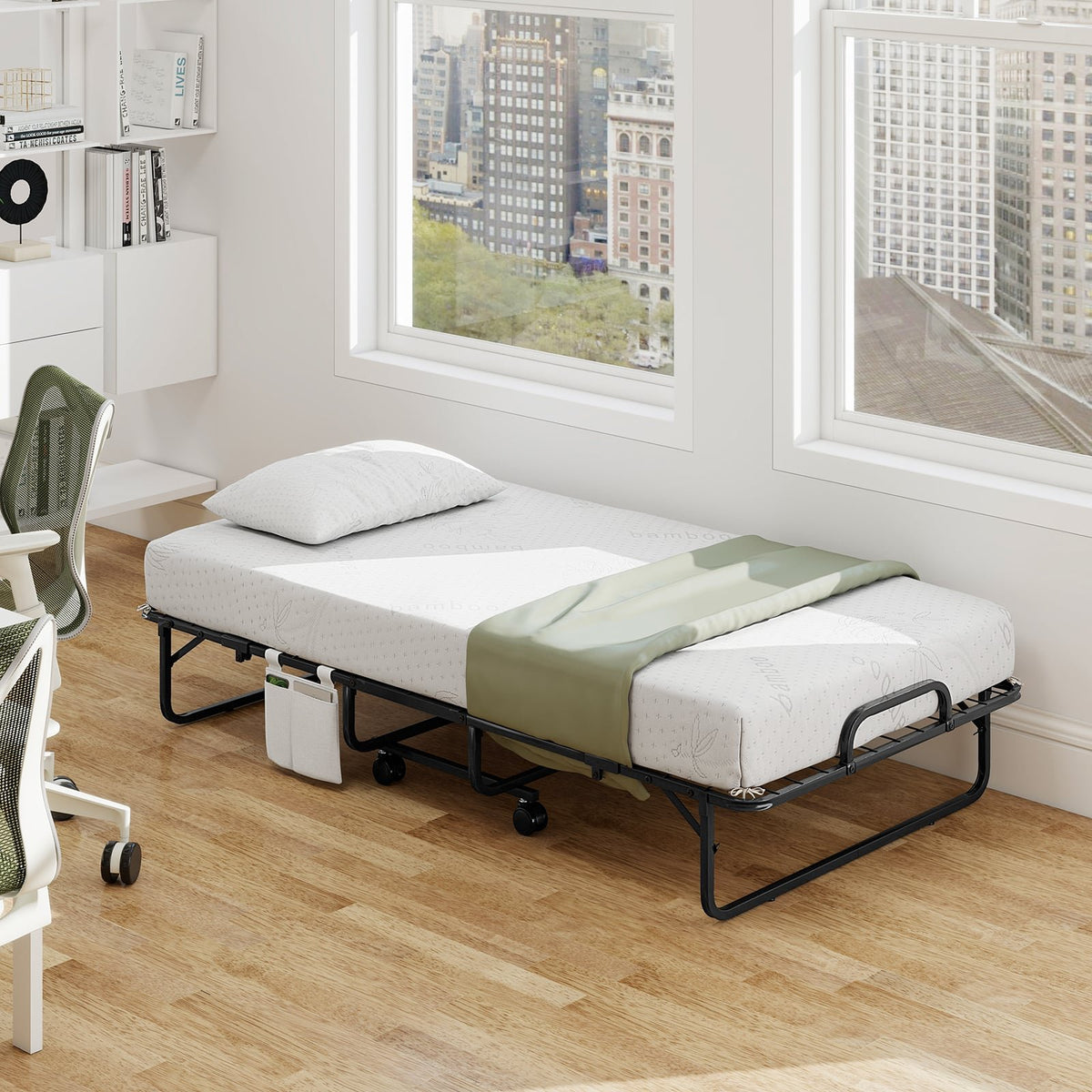 Twin Size Folding Bed with 5 Inch Mattress view 2