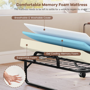 Twin Size Folding Bed with 5 Inch Mattress view 5