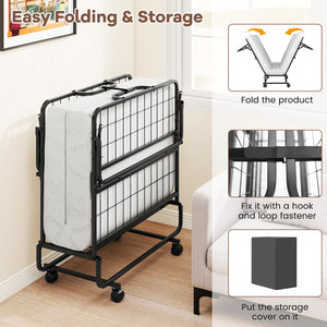 Twin Size Folding Bed with 5 Inch Mattress view 6