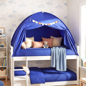 Twin Size Indoor Canopy Tent for Kids with 2 Window and Suits 3+-Navy view 5