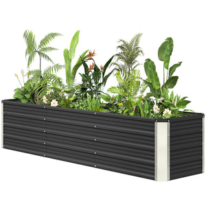 6' x 1.5' x 1.3' Galvanized Raised Garden Bed, Elevated Large Metal Planter Box w/ Install Gloves for