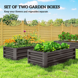 Galvanized Raised Garden Beds, Outdoor Planter Box, Set of 2, for Flowers, Herbs and Vegetables, Black – view 10
