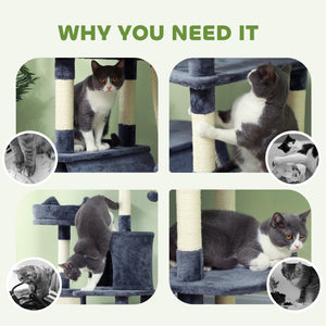 81" Large Cat Tree w/ Scratching Posts, Condos, Beds, Hammocks, Jumping Platforms, Toy Balls, Rope Cat Toy β view 13