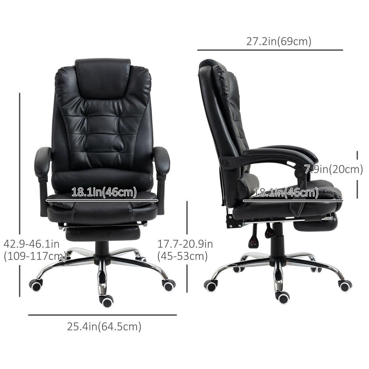 Ergonomic Office Chair with Back Support, PU leather Executive Office Chair with High Back – view 2