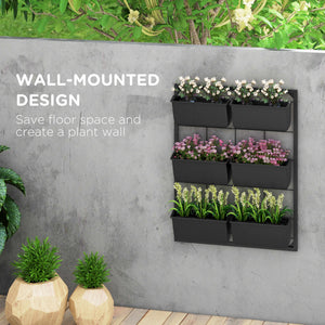 3-Tier Wall Planter with 6 Pots for Indoor and Outdoor Use, Hanging Plant Holder, Self Draining Wall Mounted Planter