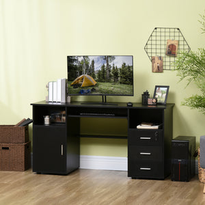 57" Computer Desk with Drawers, Home Office Desk with Keyboard Tray, Open Shelves and Lockable Drawer – view 7