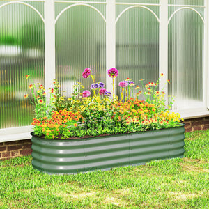 4.9 x 2 x 1ft Galvanized Raised Garden Bed Kit, Metal Planter Box with Safety Edging, Black – view 21