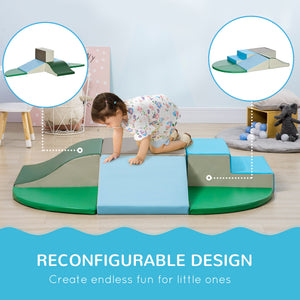 Qaba 6-Piece Soft Play for 12-36 Months Toddlers to Climb, Crawl, Slide