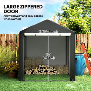Portable Bicycle Shed with Galvanised Steel Frame and Large Door, Waterproof Outdoor Shed for Garden Tools – view 5