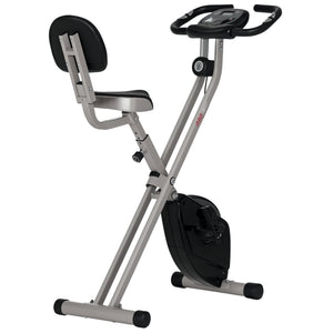 Soozier Foldable Indoor Stationary Bike with 8 Levels of Magnetic Resistance, Exercise Bike for Cardio Workout
