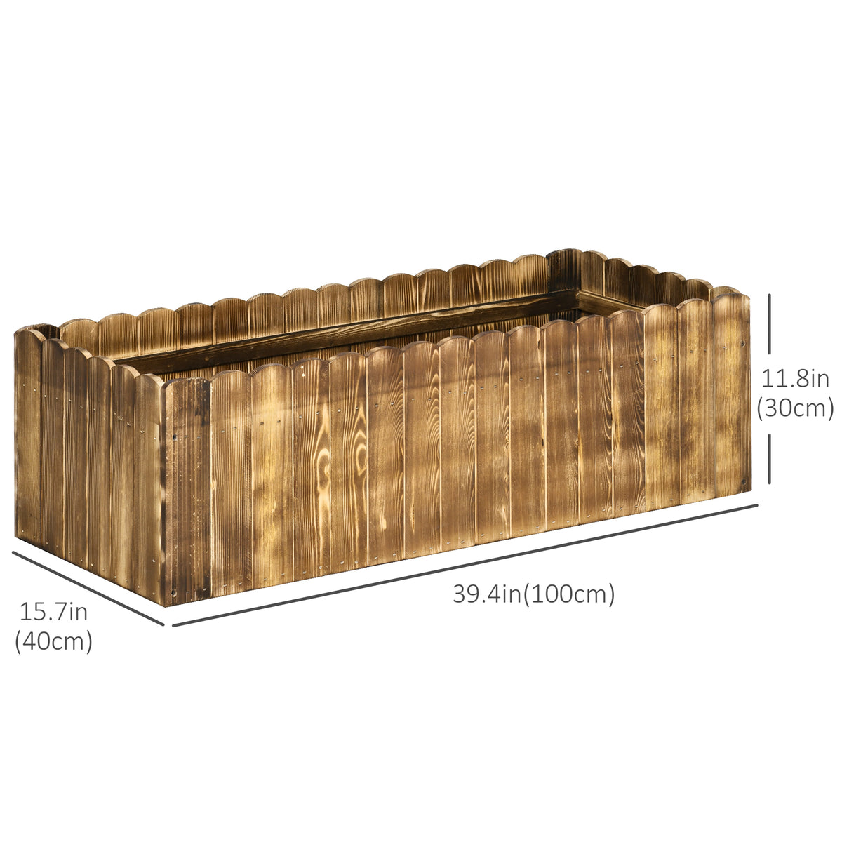 40" x 16" x 12" Wooden Raised Garden Bed, Raised Planter Box, Planter Raised Bed with Drainage Holes, Natural