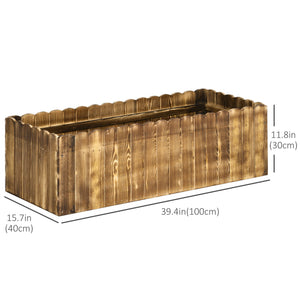 40" x 16" x 12" Wooden Raised Garden Bed, Raised Planter Box, Planter Raised Bed with Drainage Holes, Natural