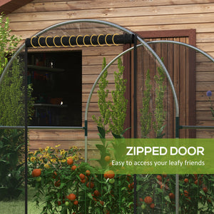 4.9' x 3.9' Crop Cage with Zipper Roll-Up Door, Mesh Plant Protection Tent from Animals with Galvanised Steel Frame