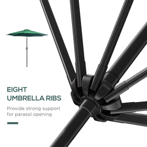 10' x 8' Round Market Umbrella, Patio Umbrella with Crank Handle and Tilt, Outdoor Parasol for Garden, Blue – view 27