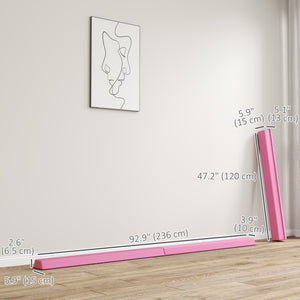 Soozier 7ft Folding Balance Beam, Gymnastics Equipment with Anti-Slip Bottom for Kids Home Training, Multicolour