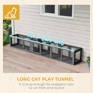 Cat Tunnel, Outdoor Cat Enclosure with Combinable Design, 8 Doors, 98" Kitty Toys for House, Window, Cage – view 6