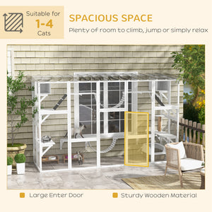 Large Outdoor Catio with Condos, Platforms, Doors, Ladders, Weather-Resistant Roof, Grey – view 13