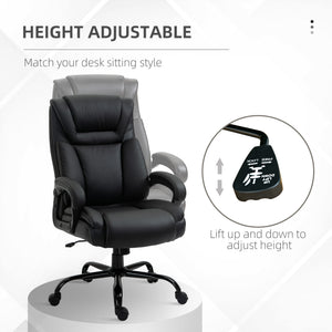 PU Leather Executive Office Chair with High Back, Adjustable Height and Swivel Wheels, 400LBS Capacity – view 11