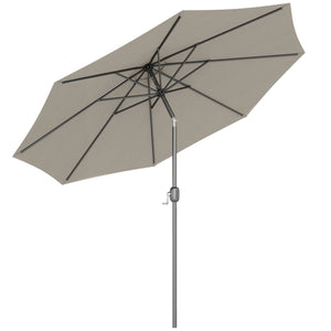 10' x 8' Round Market Umbrella, Patio Umbrella with Crank Handle and Tilt, Outdoor Parasol for Garden, Blue – view 29