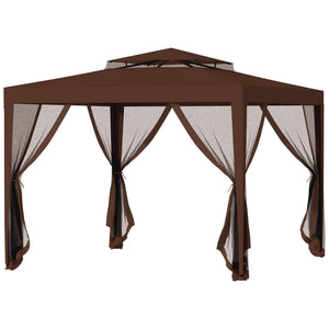 10' x 10' Outdoor Canopy Tent Party Tent with Mesh Netting and Double Tier Roof for Backyard, Garden – view 15