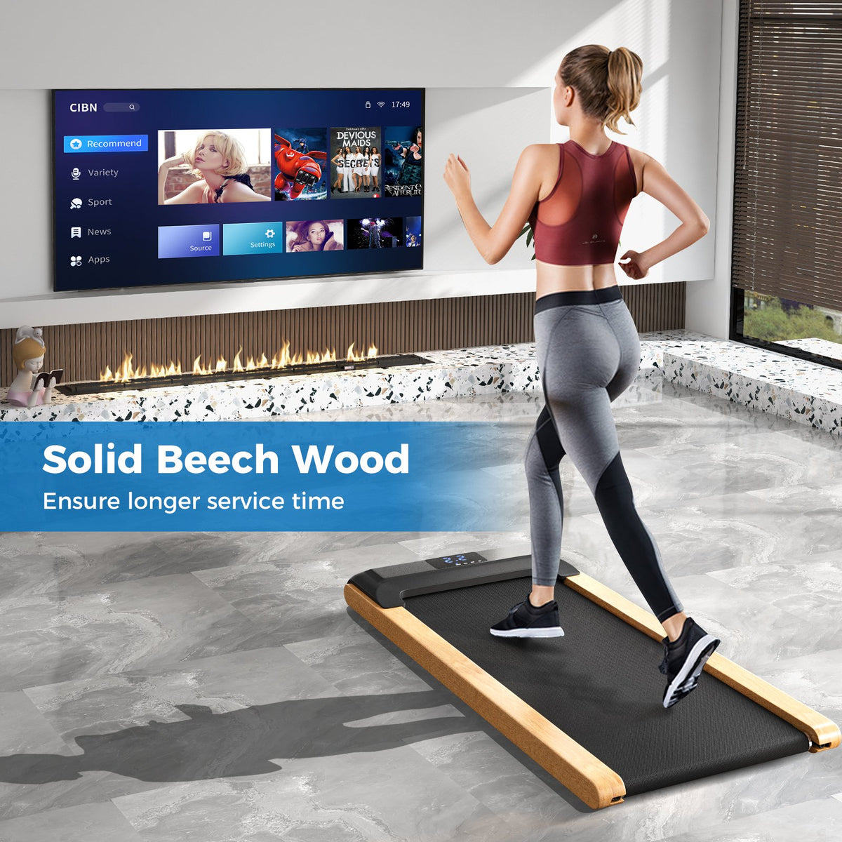3-in-1 Walking Pad with Remote and Smart APP Control for Home Office view 2
