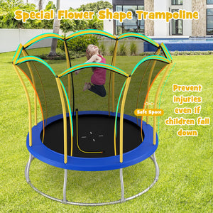 10 Feet Unique Flower Shape Trampoline with Galvanized Steel Frame-Yellow view 2