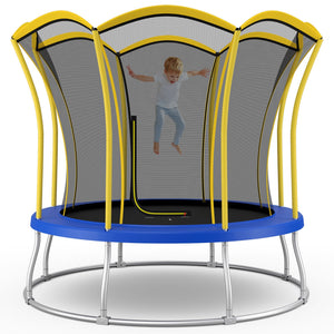 10 Feet Unique Flower Shape Trampoline with Galvanized Steel Frame-Yellow view 3