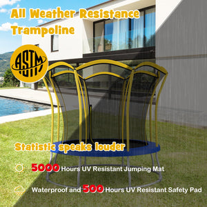 10 Feet Unique Flower Shape Trampoline with Galvanized Steel Frame-Yellow view 5