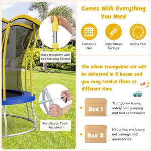 10 Feet Unique Flower Shape Trampoline with Galvanized Steel Frame-Yellow view 6