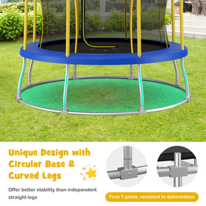 10 Feet Unique Flower Shape Trampoline with Galvanized Steel Frame-Yellow view 8