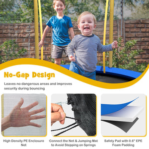 10 Feet Unique Flower Shape Trampoline with Galvanized Steel Frame-Yellow view 9