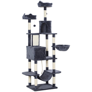 81" Large Cat Tree w/ Scratching Posts, Condos, Beds, Hammocks, Jumping Platforms, Toy Balls, Rope Cat Toy β view 8