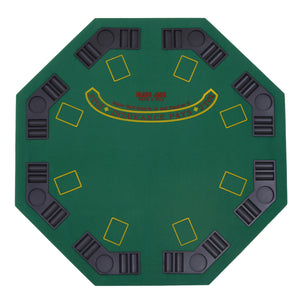 Soozier Folding Poker Table, 47" Octagon Blackjack Poker Game Table for 8 Players with Cup Holders, Green