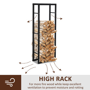 15.7" x 9.8" x 39.4" Firewood Rack Outdoor, Log Holder Fireplace Storage Rack with Handles and 220 lbs. – view 18