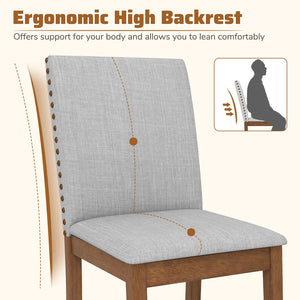Set of 2 Upholstered Dining Chairs with Padded Seat for Living Room-Walnut view 8