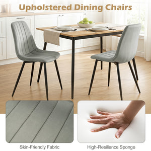 Upholstered Fabric Dining Chairs Set of 4 with Sturdy Metal Legs and Curved Backrest-Gray view 7