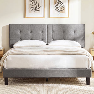 Upholstered Headboard with Adjustable Width for Full/Queen Size Beds-Dark Gray view 3