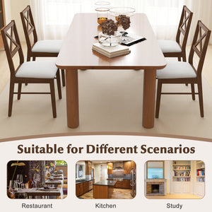 Upholstered Side Dining Chairs Set of 2 with Rubber Wood Frame-Brown view 8