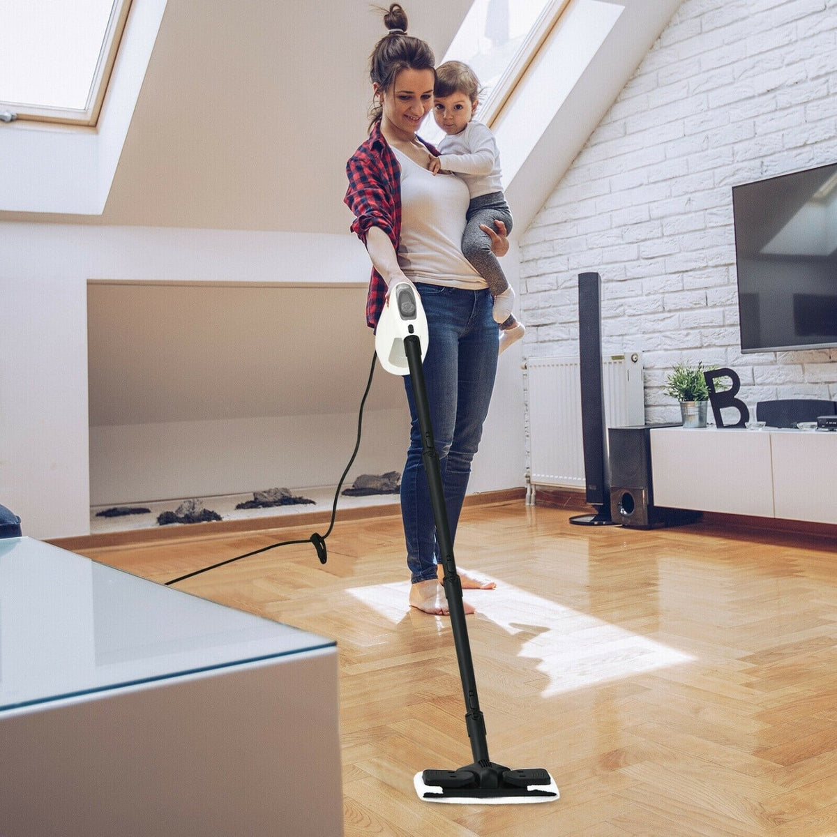 1400W Handheld Steam Cleaner with 14-Piece Accessory Kit and Child Lock-Gray view 2