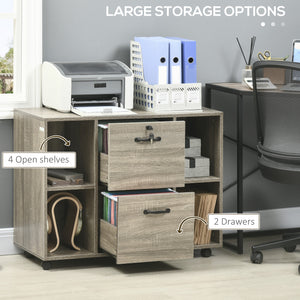 Lateral Filing Cabinet with Wheels and Lockable Drawer, File Cabinet – view 4