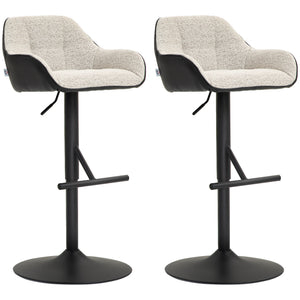 Bar Stools Set of 2, Swivel Counter Height Barstools with Back, Footrest, Armrests, Adjustable Height, Black – view 8
