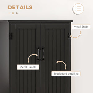 48" 4-Door Storage Cabinet Multi-Storey Large Space Pantry with Adjustable Shelves Black – view 4
